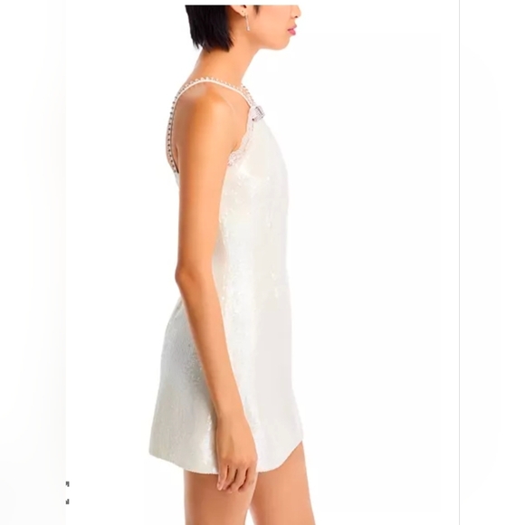 Self-Portrait Sequin Halter Mini Dress Size 8 Nwt - Picture 3 of 12